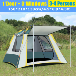 3-4 inimese vihmakindel tuulekindel t&auml;isautomaatne suur matkatelk P&auml;ikesevarjud telkimistelgiks perepiknikule Lihtne ja kohe roheline