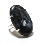 Natural Larvikite Gemstone Handmade 925 Sterling Silver Gift Ring Size 8 j8g23