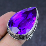 Natural Pink Amethyst Gemstone Handmade 925 Steling Silver Ring Size 8.5 e8r66