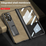 Matt nahast &uuml;mbris Honor Magic V2 jaoks Magnetiga hingedega &uuml;mbris J&auml;&auml;tunud nahk 360-kraadine kaitsev tugikate Honor Magic V2