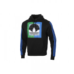 Adidas Originaalid Trefoil Colorblock Logo Print Fliisist kapuuts Meeste kapuuts, must GD2117 XS