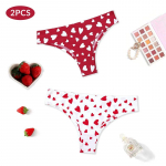 2 tk/partii Love Heart Print &otilde;mblusteta G-String alusp&uuml;kste komplekt T&uuml;drukutele Stringid T-selja aluspesu SML S mitmev&auml;rviline