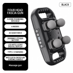 Jinkairui Electric  4 Head Massage Gun Professional Deep Muscle Massager Body Relaxation High frequency Vibrate Fascial Gun Fitness Gun Wireless Use
