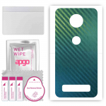 apgo Protective Skin Sticker for the back compatible with Motorola Moto Z3, Wrap Film, Foil, Vinyl - Pattern Carbon Chameleon CAKA1