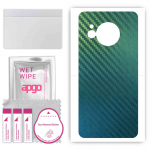 apgo Protective Skin Sticker for the back compatible with Sharp Aquos R8, Wrap Film, Foil, Vinyl - Pattern Carbon Chameleon CAKA1