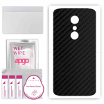 apgo Protective Skin Sticker for the back compatible with ZTE Axon 7, Wrap Film, Foil, Vinyl - Pattern Carbon Black