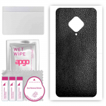apgo Protective Skin Sticker for the back compatible with Vivo S1 Prime, Wrap Film, Foil, Vinyl - Pattern Black Leather