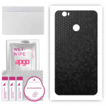 apgo Protective Skin Sticker for the back compatible with Oukitel U11 Plus, Wrap Film, Foil, Vinyl - Pattern Black Honeycomb