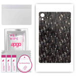 apgo Protective Skin Sticker for the back compatible with Samsung Galaxy Tab S9, Wrap Film, Foil, Vinyl - Pattern Carbon Black Pixel