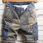Meeste suvine isikup&auml;rastatud prindiga teksap&uuml;ksid Slim Fit Fashion Men Hole Jeans Shorts 34