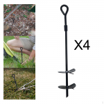 4Pcs Ground Anchor Screw in Camping Tent Easy to Use Heavy Duty Stakes Earth Anchors for