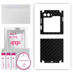 apgo Protective Skin Sticker for the back+sides compatible with Samsung Galaxy Z Flip5 Retro, Full Wrap Film, Foil, Vinyl - Pattern Carbon Black