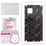 apgo Protective Skin Sticker for the back+sides compatible with Samsung Galaxy M42 5G, Full Wrap Film, Foil, Vinyl - Pattern Carbon Black Pixel