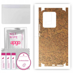 apgo Protective Skin Sticker for the back+sides compatible with Vivo V25e, Full Wrap Film, Foil, Vinyl - Pattern Rusty Copper