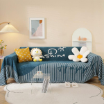 Neli aastaaega Universaalne Chenille Jacquard Krooniga Diivanikate R&auml;tik Moodne Lihtne Kangas Tolmukindel Diivani T&auml;iskate R&auml;tik 180*130cm white