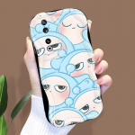 Armas koomiksimustriga kreemjas tekstuuriga korpus Lainelise servaga pehme silikoonkaanega telefoni&uuml;mbris Huawei Honor Infinix Tecno iPhone'i jaoks Honor 20 valge