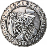 1890 USA AMEERIKA &Uuml;HENDRIIGID Beauty Skull Hobo Nickel M&auml;lestuslikud kogutavad suveniirid h&otilde;bem&uuml;ndid
