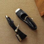 Naiste Mary Janes Kingad Kleitkingad pidulikuks Madalad paksud kontsad pahkluu rihmaga, ruudukujulise kinnise varbaplokiga kontsad naistele libisemisvastased vabaaja pumbad 34 must