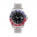 Mathey-Tissot GMT roostevabast terasest musta numbrilauaga automaatne meeste k&auml;ekell H903ATAR 100M must
