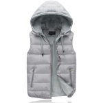 Soe kapuutsiga vest mantel naistele, meestele paaridele, paks varrukateta vest 4XL gray