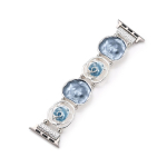 K&auml;ev&otilde;ru Luksuslik Lillekivi Metallrihm Apple Watchi Rihma jaoks Ultra 2 49 40 44 45 42 38 MM Naiste Randmek&auml;ev&otilde;ru iWatchi jaoks 9 8 7 SE 6 5 42 44 45 MM white