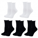 5 paari naiste volangidega satsidega sokid mustad valged uudsed naljakad pahkluu sokid armsad t&auml;ispuuvillast hingavad moodsad sokid 35-40