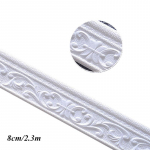 3D isekleepuv seinakleebis Eemaldatav valge veekindel nurgav&ouml;&ouml;joone kleebis Kodukaunistus 2# 8cm wide and 2.3m long