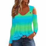 VEZFAA Naiste moe vabaaja kevad-s&uuml;gis pikkade varrukatega V-kaelusega pluusid ja s&auml;rgid XL