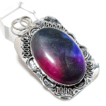 Rainbow Solar Quartz Gemstone Handmade 925 Sterling Silver Pendant 2.44 o5w37