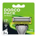 Dorco Face 3D Motion 7-kihilised žiletiterad, 4 pakki, 3 t&uuml;kki, Korea žiletitera