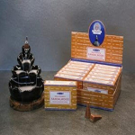 Satya Nag Champa Sandlipuu Tagasivooluga Viirukikoonused Viirukikaskaadi jaoks Aroomikas Viirukisuitsupurskkaev Haze Falls ja Matt Komplekt - 12 tk pakis beige