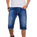 2024 Originaalsed Euroopa ja Ameerika Meeste Venivad Denim L&uuml;hikesed P&uuml;ksid S sinine
