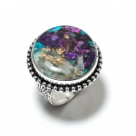 Natural Spiny Oyster Gemstone Handmade 925 Sterling Silver Ring Size 6 q5i47