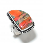 Natural Spiny Oyster Gemstone Handmade 925 Sterling Silver Ring Size 9 s5k55