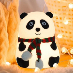 Panda &ouml;&ouml;valgusti lastele &ndash; laetav silikoonist LED-lamp, 7-v&auml;rviline, ideaalne toakaunistus ja kingitus v&auml;ikelapsele, lastele, teismelistele &ndash; armsad s&otilde;brap&auml;evad
