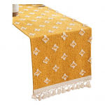 Boho kott kollane lauajooks, kulumiskindel m&auml;&auml;rdumiskindel masinas pestav suvek&ouml;&ouml;gi s&ouml;&ouml;gilaualina peokaunistus kollane