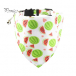 Lemmiklooma s&uuml;ljelapid Reguleeritav kassi kaelarihm Bell Fruits'i tr&uuml;kikangast kaelarihm kolmnurkse salliga kutsikate kasside jaoks Avocado