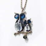 Uus kristallist topelt &ouml;&ouml;kull pikk ripats kaelakee naiste mood kampsun kaelakeed ehted aksessuaarid