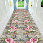 3D stereoskoopiline lille- ja rohukoridor pikk vaip kerge luksus esiku vaip libisemiskindel jooksvaip pastoraalne tee trepimatt W80*H200CM