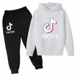 Tiktok poiste ja t&uuml;drukute hoodie+retuusid kampsun &uuml;likond 110CM valge