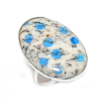 Natural K2 Blue Azurite Gemstone 925 Sterling Silver Jewelry Ring Size 9 i0b20