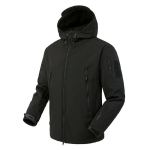 Skin Soft Shell jakid Meeste tuulekindel veekindel jakk Meeste jakid Meeste kapuutsiga Bomber mantlid L must