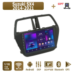 Android Carplay Autoraadio Suzuki SX4 2014-2021 jaoks Multimeediam&auml;ngija Pea&uuml;ksus Stereo GPS-navigatsioon BT WIFI 2+32GB 1+16GB brown