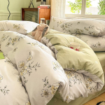 Neljaosaline puuvillane komplekt, puhtast puuvillast voodi, tekikate, voodilina, &uuml;hiselamu kolmeosaline komplekt, voodipesu 1.2m bed
