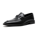 Casual Loafers Meeste &uuml;he pedaaliga kleit &auml;ri, must Briti nahast kingad Pulmapeigmehe kingad 24295-B 46 must