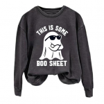 S&uuml;gis Kevad Naiste Top Digitaalne Multifilmiprint &Uuml;mar kaelus Pikkade varrukatega Pullover Vaba Halloween Pusasport Igap&auml;evariided S must