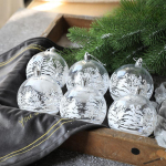J&otilde;ulupalli kaunistused j&otilde;ulupuu rippuvad ripatsid j&otilde;ulup&uuml;hade peokaunistused uusaasta kingitarbed Navidad 6cm-6pcs snow