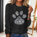 S&auml;delevad teemandid K&auml;paprindid Mustrid Pikad varrukad T-s&auml;rk S&uuml;gis Uus Puuvillane Lahtine Naiste T-s&auml;rgid Vabaaja disaineri naister&otilde;ivad S