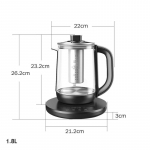 220V 1800ml majapidamises kasutatav elektriline veekeetja klaas titaanisulamist materjal veekeetmismasin magustoidu tee keedupott multipliit roheline
