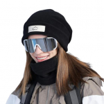 2 tk/komplekt Unisex talvesalli m&uuml;tsikomplekt Paks kootud soe libisemisvastane elastne k&otilde;rvakaitse tuulekindel m&uuml;ts Talvine jalgrattas&otilde;it suusatamine kaela soojendamiseks khaki